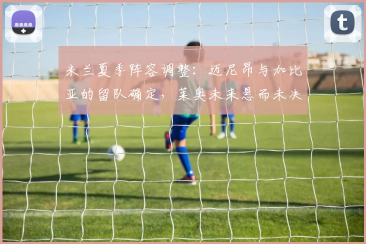 米兰夏季阵容调整：迈尼昂与加比亚的留队确定，莱奥未来悬而未决